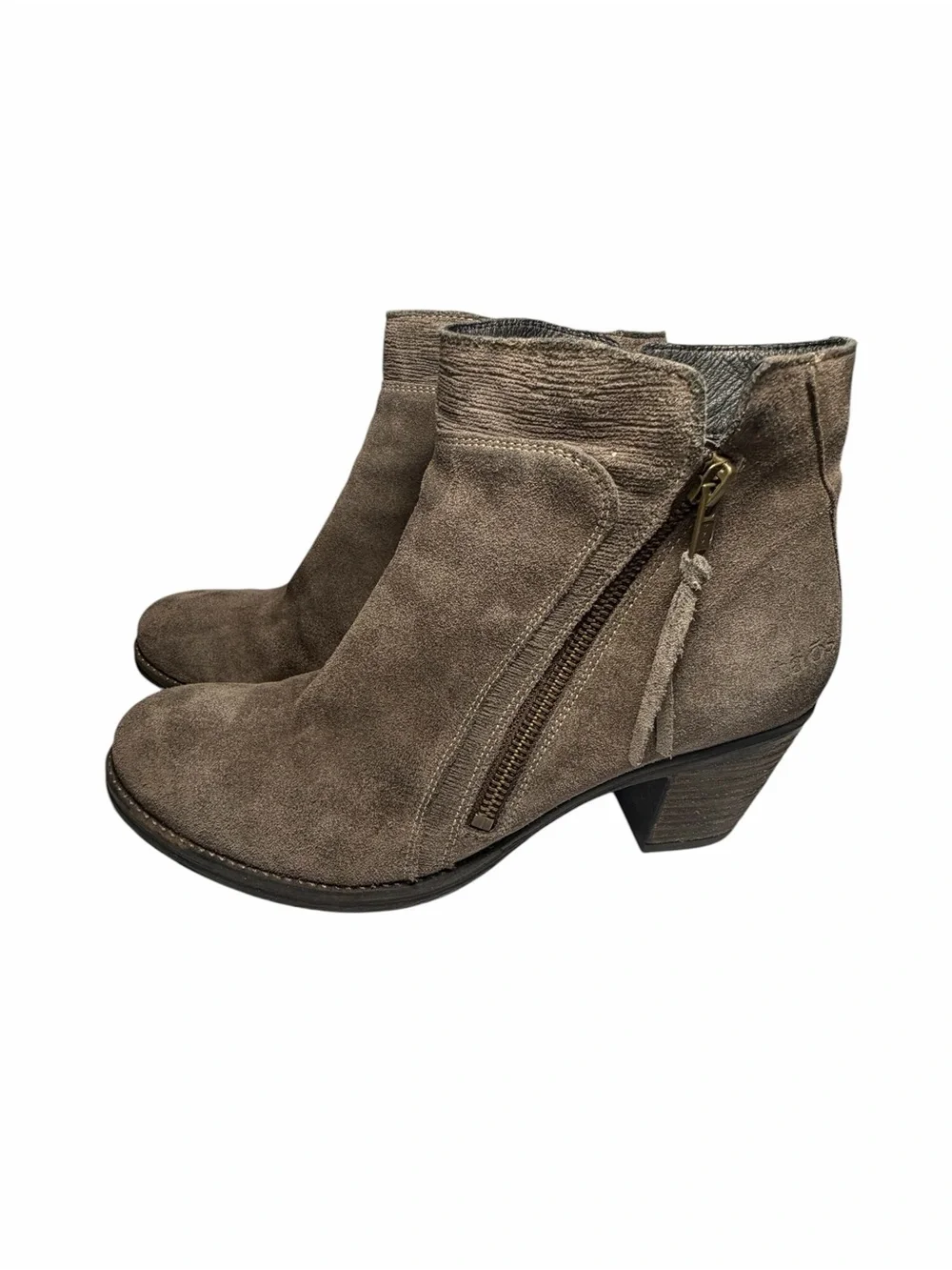 Taos Dille Suede Ankle Booties in Taupe Made in Potugal - Women 11